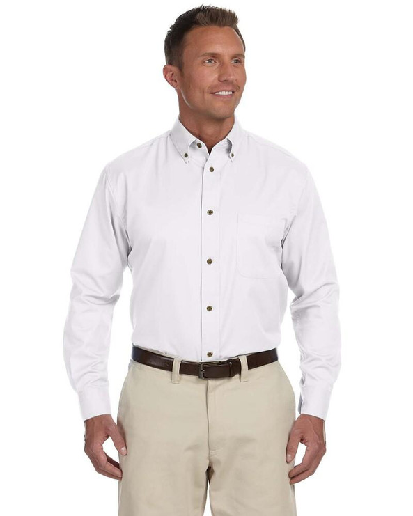 Harriton M500T - Men's Tall Easy Blend Long-Sleeve Twill