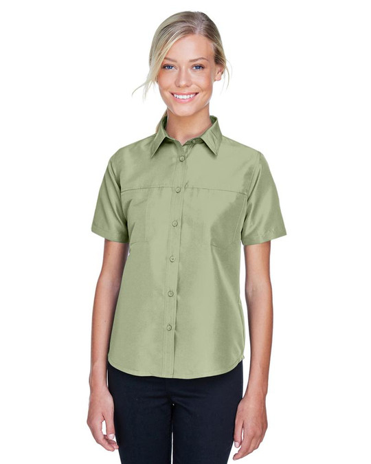 Harriton M580W - Camisa de Manga Corta de Rendimiento para Personal Key West para Damas