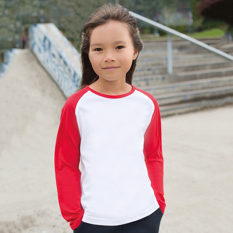 Skinnifit SM271 - Lasten pitkähihainen baseball-T-paita