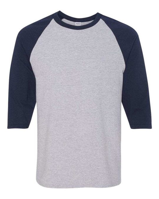 Gildan 5700 - Remera de algodón grueso manga raglán tres cuartos
