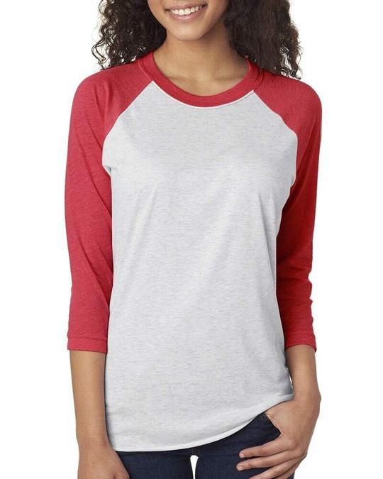 Next Level 6051 - T-shirt raglan unisexe à manches trois-quarts en tri-matière