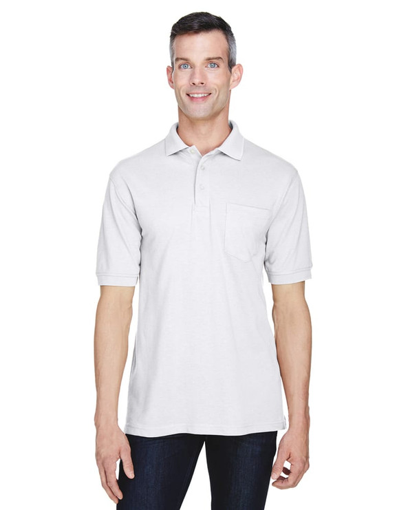 Harriton M265P - Polo Easy Blend de 5,6 oz. con bolsillo