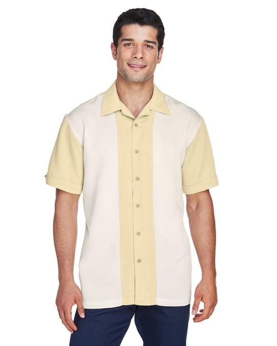 Harriton M575 - Camisa de campamento Bahama Cord en dos tonos