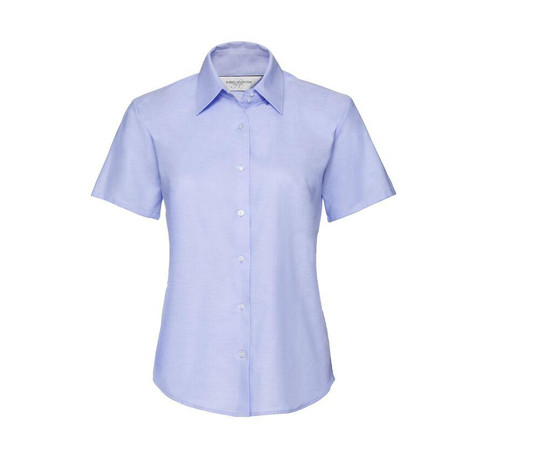 RUSSELL COLLECTION JZ33F - LADIES' SHORT SLEEVE TAILORED OXFORD SHIRT