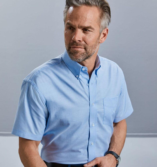 RUSSELL COLLECTION JZ933 - MEN'S SHORT SLEEVE CLASSIC OXFORD SHIRT