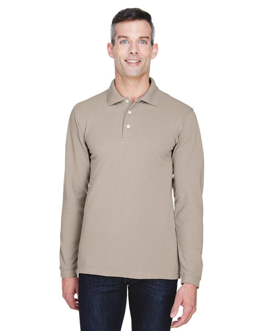 Harriton M265L - Polo à manches longues Easy Blend 5,6 oz.