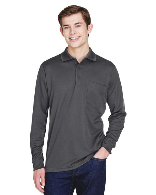 Core 365 88192P - Polo à manches longues en piqué Performance Pinnacle pour adulte avec poche