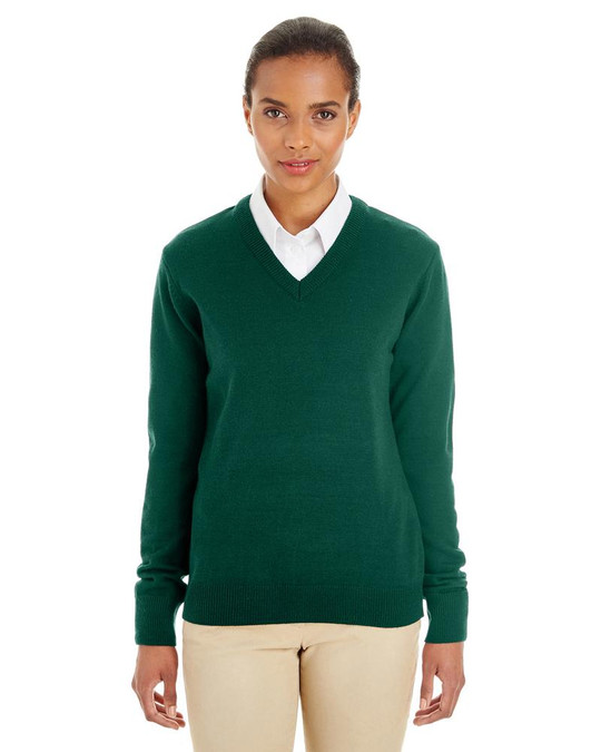 Harriton M420W - Pull à col en V Pilbloc pour femmes