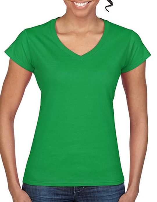Gildan G64V00L - Ladies V-Neck Softstyle Ringspun Cotton T-Shirt