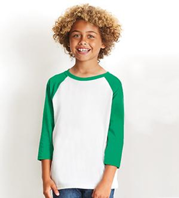 Next Level NL3352 - Remera de mangas Raglan 3/4 de cuello redondo para jóvenes