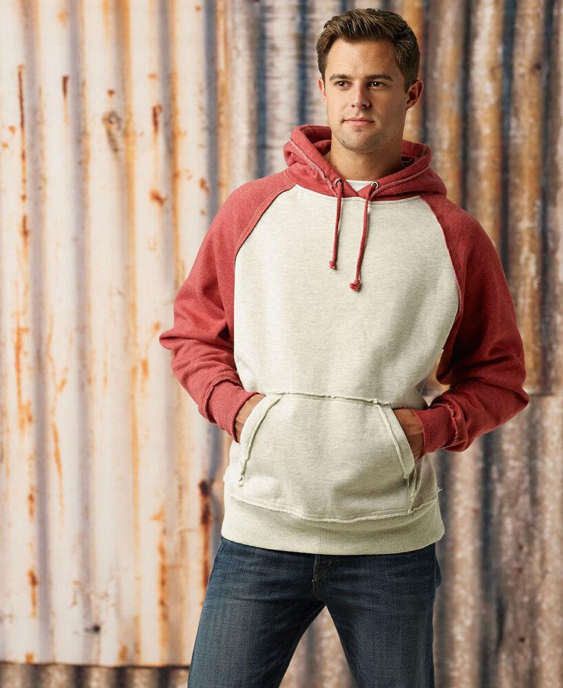 J. America JA8885 - Adult Vintage Heather Fleece Hood