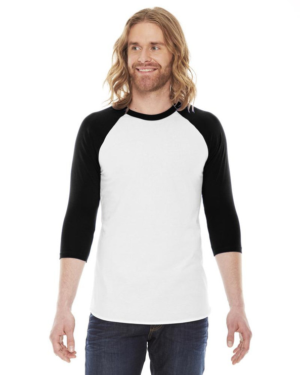 American Apparel BB453W - Unisex Poly-Cotton 3/4-Sleeve Raglan T-Shirt