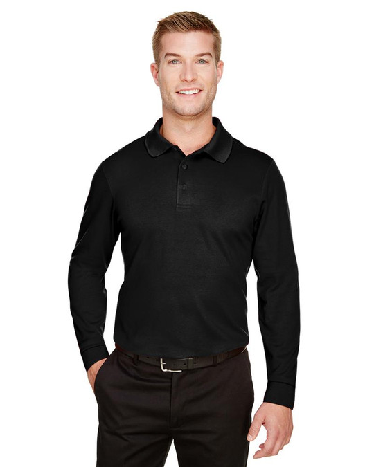 Devon & Jones DG20L - Polo à manches longues pour hommes CrownLux Performance Plaited