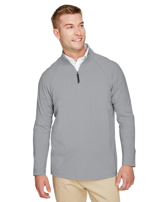 Devon & Jones DG480 - Clubhouse Micro-Stripe Quarter-Zip para hombre CrownLux Performance