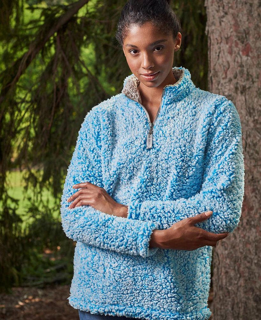 J. America JA8451 - Campera de Sherpa épica con cierre de 1/4 para mujer