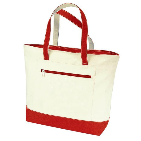 Q-Tees Q1300 - Canvas Zipper Tote Bag