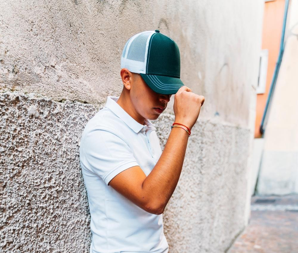 Atlantis AT180 Rapper cap in cotton canvas Black Grey