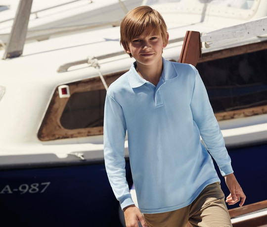 FRUIT OF THE LOOM SC3201 - Langärmeliges Kinder-Polohemd