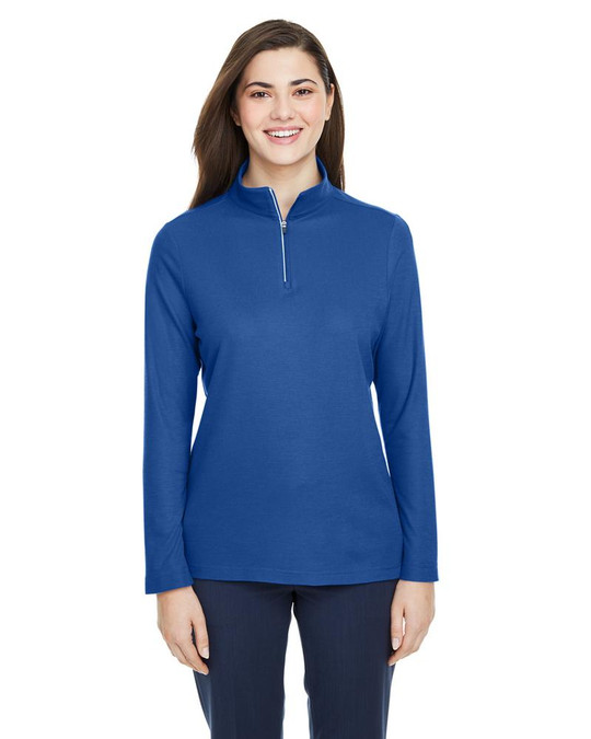 Core 365 CE405W - Veste de sport Fusion ChromaSoft Pique Quarter-Zip pour dames