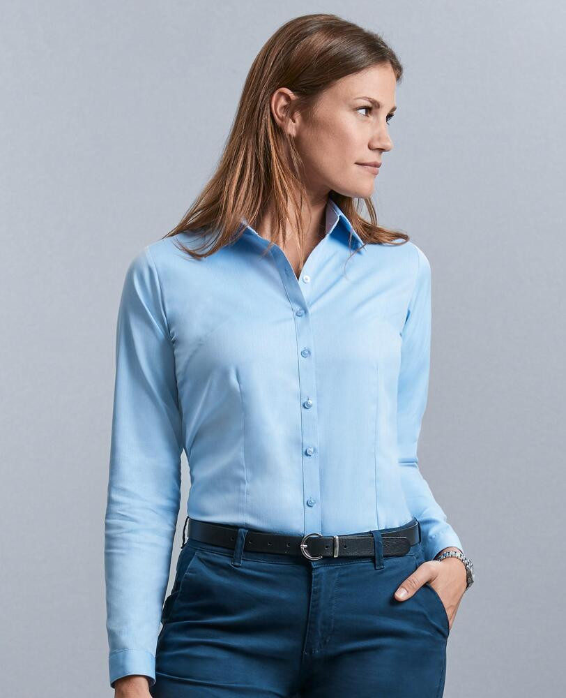 Russell Collection R962F - Herringbone Long Sleeve Ladies Shirt