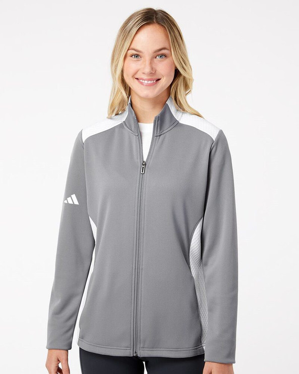 Adidas A529 - Women's Textured Mixed Media Full-Zip Jacket