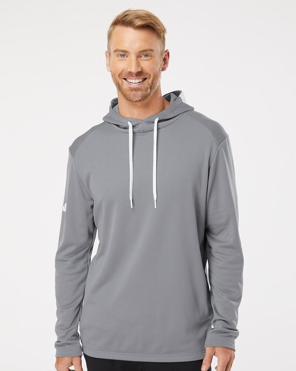 Adidas A530 - Textured Mixed Media Hooded Sweatshirt