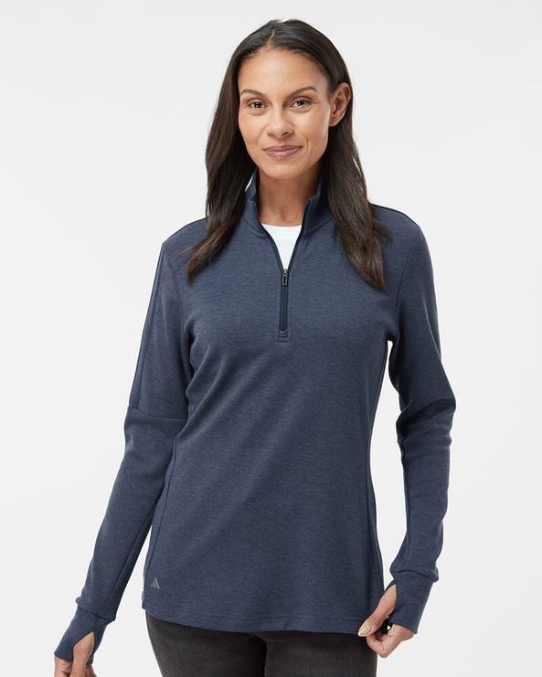 Adidas A555 - Pull 3-Stripes Quarter-Zip pour femmes