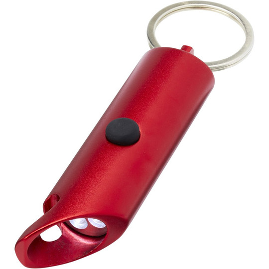 PF Concept 104574 - Lumière LED IPX Flare en aluminium recyclé et ouvre-bouteille avec porte-clés