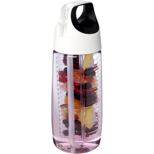 PF Concept 100784 - HydroFruit 700 ml Sportflasche aus recyceltem Kunststoff mit Klappdeckel und Trinkhalm