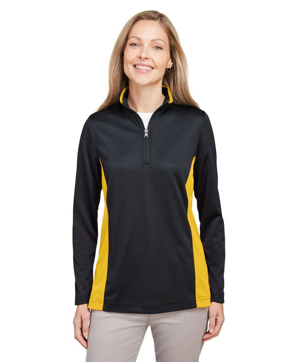 Harriton M786W - Ladies Flash Snag Protection Plus IL Colorblock Quarter-Zip