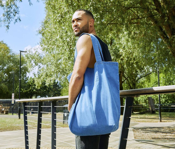 MANTIS MT196 - Large denim shopping bag