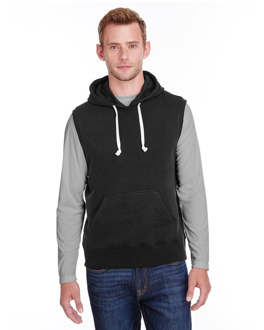 J. America JA8877 - Sudadera sin mangas con capucha Triblend Fleece para adultos