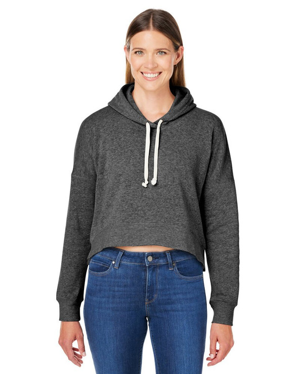 J. America 8853JA - Sudadera Triblend Cropped Hooded de mujer