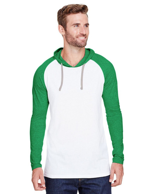 LAT 6917 - Camiseta de manga larga de punto fino con capucha y raglán para hombre