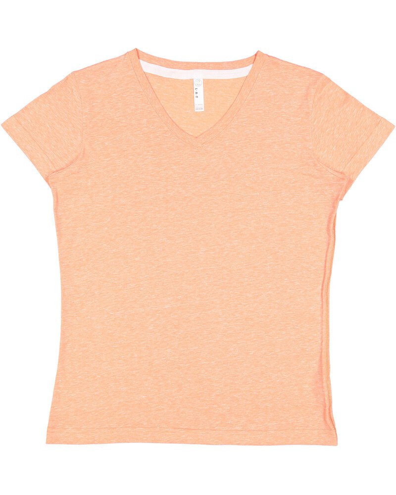 LAT 3591 - Camiseta de mujer Harborside Melange Jersey con cuello en V
