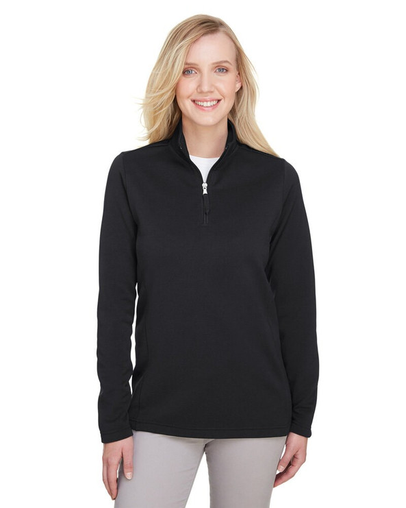UltraClub UC792W - Ladies Coastal Pique Fleece Quarter-Zip