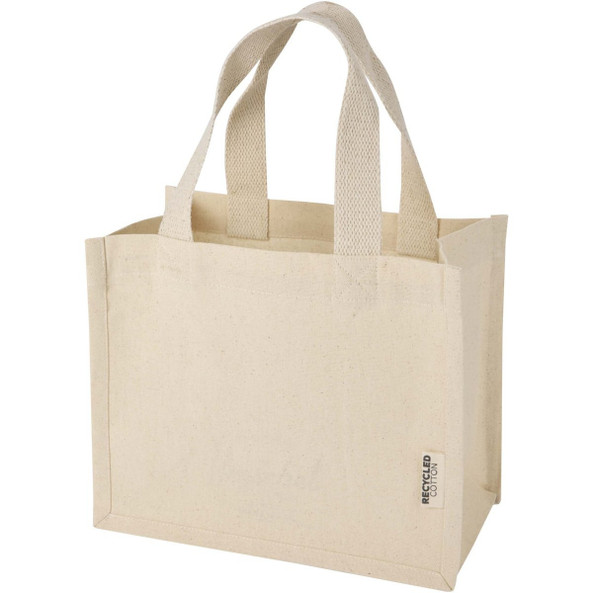 Odessa 220 g/m² GRS recycled cotton mini gusset tote bag 9L - EgotierPro 120787