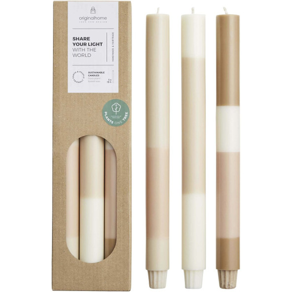 Originalhome 126426 - layered limestone candles - set of 3