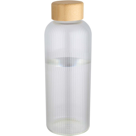 Bouteille en verre borosilicate Mirage simple paroi de 650 ml avec couvercle en bambou - EgotierPro 100930