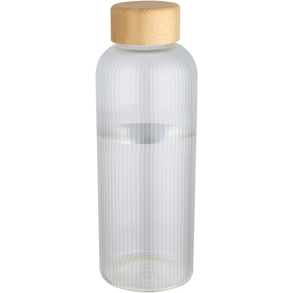 Mirage 650 ml single-walled borosilicate glass bottle with bamboo lid - EgotierPro 100930