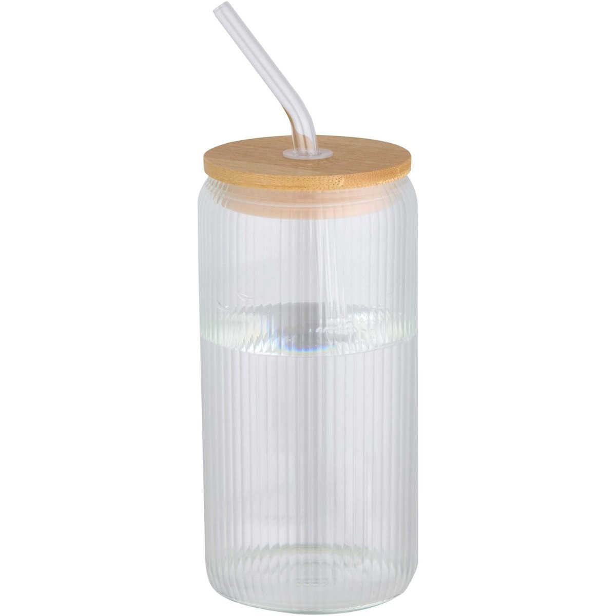 Mirage 500 ml single-walled borosilicate glass jar with bamboo lid - EgotierPro 100931