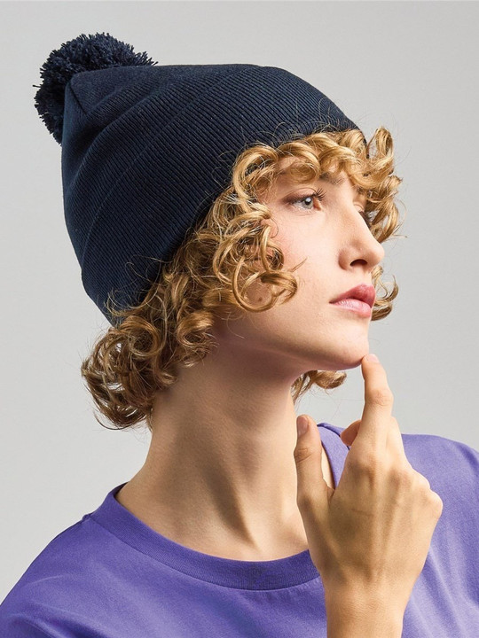 Atlantis ACWIPO - Atlantis Wind S Pompom Recycled Beanie Double Skin Cuffed