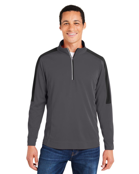 CORE365 CE404 - Hommes Market Snag Protect Mesh Colorblock Quarter-Zip