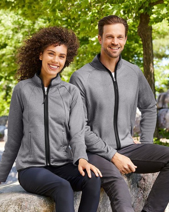 Core365 CE72W - Ladies Venture Heathered Stripe Full-Zip