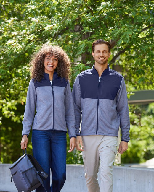 Core365 CE74 - Men's Venture Heathered Stripe Hybrid Jacket