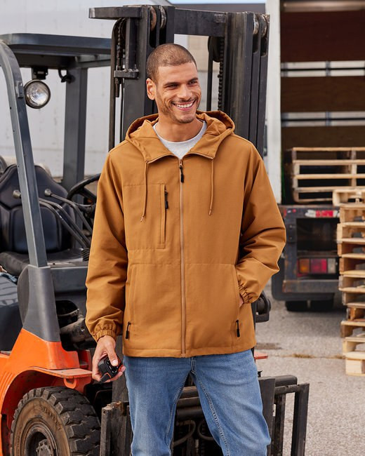 Harriton M73 - Unisex Flex Twill Hooded Jacket