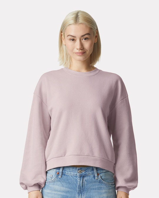 American Apparel RF494 - Sudadera ReFlex de cuello redondo y forro polar para mujer