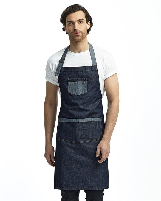 Artisan Collection by Reprime RP127 - Delantal con peto vaquero y bolsillos Domain Contrast
