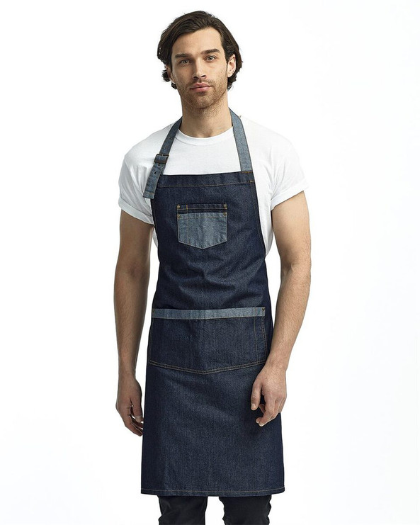 Artisan Collection by Reprime RP127 - Delantal con peto vaquero y bolsillos Domain Contrast