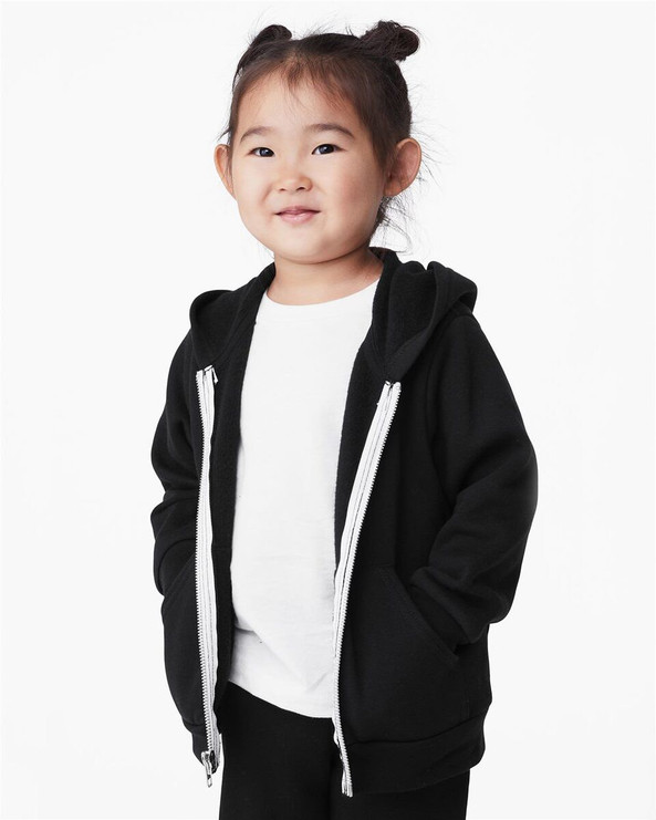 Bella+Canvas 3739T - Sudadera con capucha y cremallera Toddler Sponge Fleece